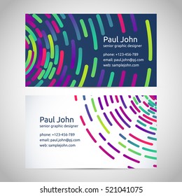 Colorful and elegant business card pairs, vector illustration