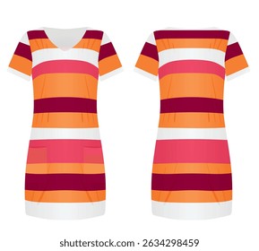 Colorful elegant  dress. vector illustration