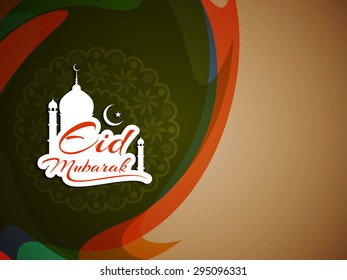 Colorful elegant Eid Mubarak background.