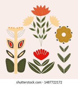 Colorful elegant flowers in an autumn seamless pattern, perfect to use on the web, or in print, for surface design
