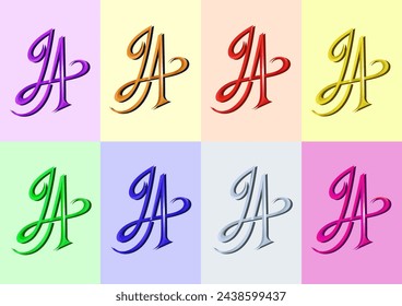 Colorful and Elegant LA Logotype for Jewelry design vector