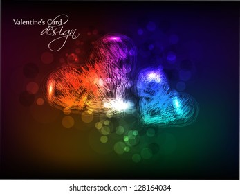 Colorful & Elegant Love background with hearts and place for text. Valentine's Day. Vector Illustration.