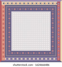 Colorful elegant silk scarf pattern design