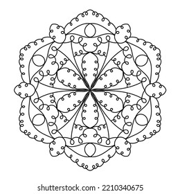Colorful elegant snowflake. Vector illustration. 