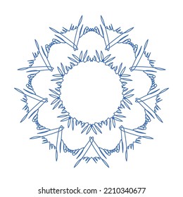 Elegante y colorido copo de nieve. Ilustración vectorial. 