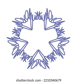 Colorful elegant snowflake. Vector illustration. 