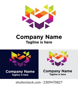 Colorful elegant tech logo	design
