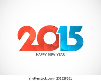 Colorful elegant text design of happy new year 2015. vector illustration
