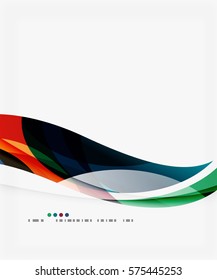 Decoración creativa de ondulaciones coloridas y elegantes. Fondo de plantilla de vector para diseño de flujo de trabajo, diagrama, opciones de número o diseño web