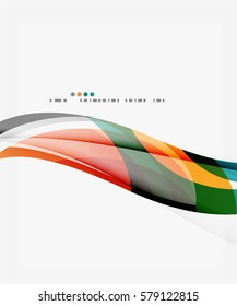 Decoración creativa de ondulaciones coloridas y elegantes. Fondo de plantilla de vector para diseño de flujo de trabajo, diagrama, opciones de número o diseño web