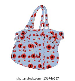 colorful elegant woman bag on white for summer and beach