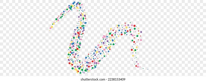 Colorful Element Background Transparent Vector. Geometric Festival Texture. Multicolored Anniversary. Bright Dot Decor. Circle Fun Card.