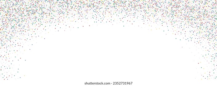 Colorful Element Background White Vector. Round Paper Frame. Bright Geometric. Multicolored Confetti Transparent. Polka Festive Card.