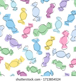 Colorful  elements, candy seamless pattern, vector print