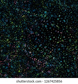 Colorful elements on black backdrop. Seamless texture. Abstract vector background for web page, banners backdrop, fabric, home decor, wrapping