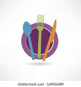 colorful elements on the plate icon