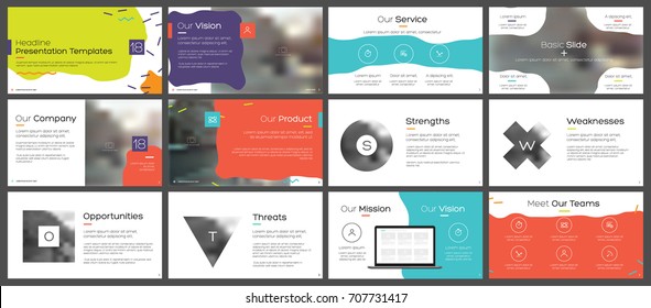 Colorful elements of presentation templates on a white background. Vector infographics. Use in Presentation, flyer and leaflet, corporate report, marketing, advertising, annual report, banner.