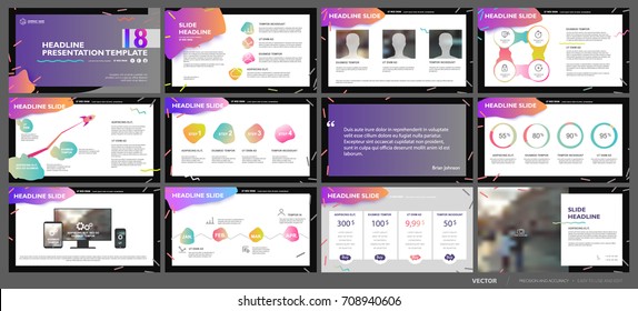 Colorful elements of presentation templates on a abstract background. Vector infographics. Use in Presentation, flyer and leaflet, corporate report, marketing, advertising, annual report, banner.