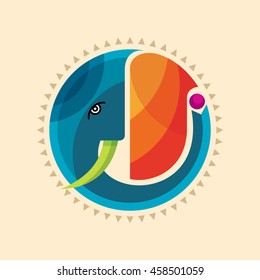 Colorful elephant creative design