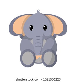 colorful elephant cute wild animal character