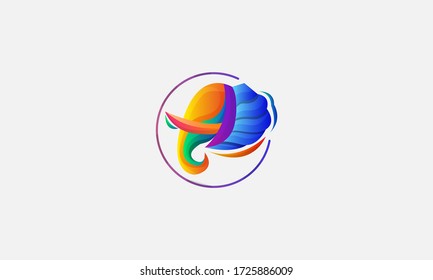 Colorful Elephant Head Logo Vector Template logo design