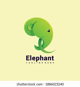 colorful elephant logo illustration vector template