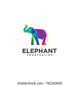 colorful elephant  logo vector eps 10 