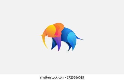 Colorful Elephant Logo Vector Template logo design