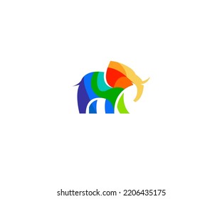 farbiges Elephant Logo, Vektorvorlage Abstraktes Monogramm-Symbol