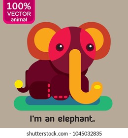 Colorful elephant vector illustration