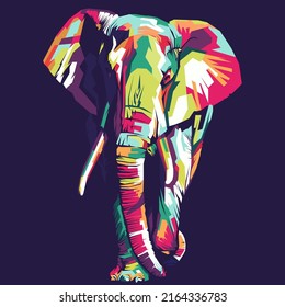 Colorful of elephant vector illustration