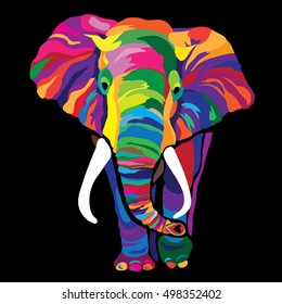 Colorful elephant. Vector illustration