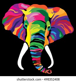 Colorful Elephant. Vector Illustration