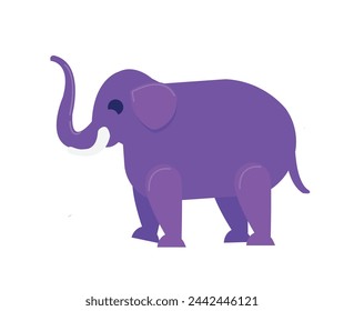 Colorful Elephant: Vibrant Flat Design Vector Illustration
