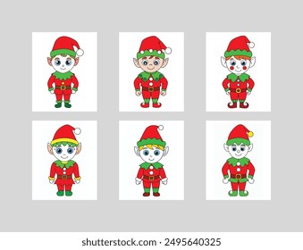 Colorful Elf Costume Vector Illustration.