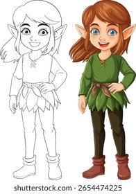 Colorful elf illustration with detailed features and playful expression, showcasing a blend of fantasy and whimsy