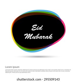 Colorful ellipse shape with Eid Mubarak typography