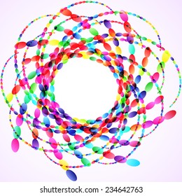 Colorful ellipses swirl abstract illustration, design element