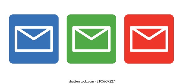 Colorful email icon set. Vectors.