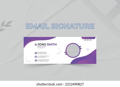 colorful Email signature vector Template Design. Modern and Minimal Layout.Unique business banner design.