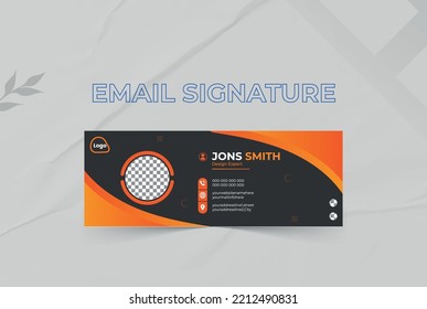 colorful Email signature vector Template Design. Modern and Minimal Layout.Unique business banner design.