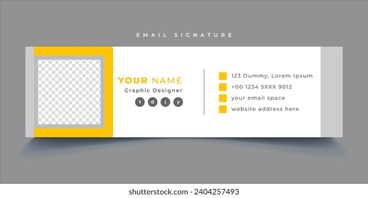 Colorful Email Signatures Template with an author place Vector Design. Professional Email Signature Template Modern and Minimal Layout.