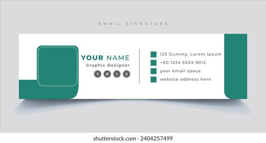 Colorful Email Signatures Template with an author place Vector Design. Professional Email Signature Template Modern and Minimal Layout.