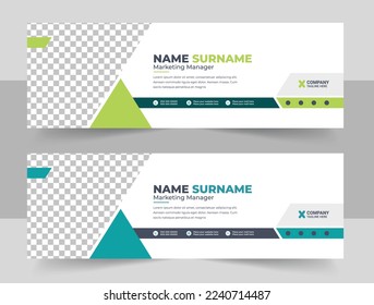Colorful Email Signatures Template Design. Professional Email Signature Template Modern and Minimal Layout.