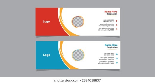 Colorful Email Signatures Template Design. Professional Email Signature Template Modern and Minimal Layout.