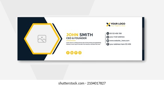 Colorful Email Signatures Template Vector Design. Professional Email Signature Template Modern and Minimal Layout.