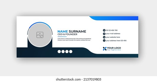 Colorful Email Signatures Template Vector Design. Professional Email Signature Template Modern and Minimal Layout.