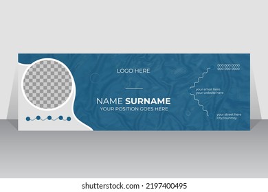 Colorful Email Signatures Template Vector Design. Modern and Professional minimalist layout and organic shapes