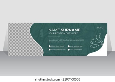 Colorful Email Signatures Template Vector Design. Modern and Professional minimalist layout and organic shapes