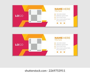 Colorful Email Signatures Template Vector Design. Professional Email Signature Template Modern and Minimal Layout Email signature modern template design layout.
